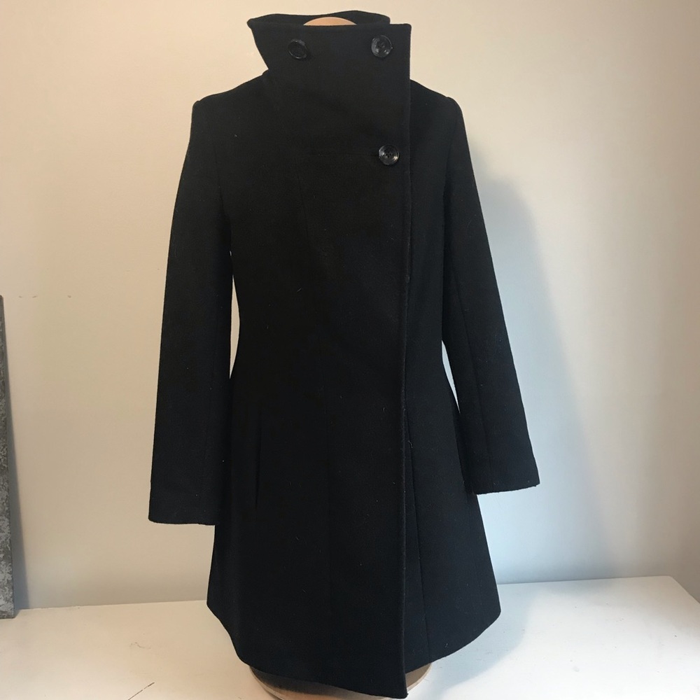 Trina Turk lambs wool black winter coat Sz 6